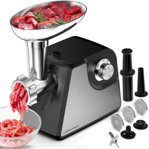 Wejox© MeatMaster – 2400W Electric Meat Grinder & Sausage Maker with 3 Cutting Plates | Powerful Food Mincer