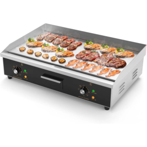 Wejox© GrillMax – 30-Inch Commercial Electric Griddle – 3000W High-Powered Flat Top Grill | Stainless Steel